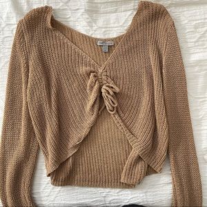 See through Brown Cropped Top Size Medium